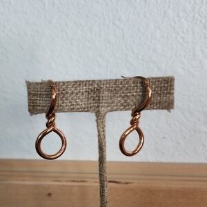 QVC Copper Twist Hoop Dangle Earrings